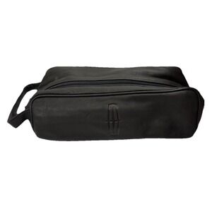 Leather Dual Compartment Shoe Bag Travel Sports Golf Lincoln Logo 14" Soft
